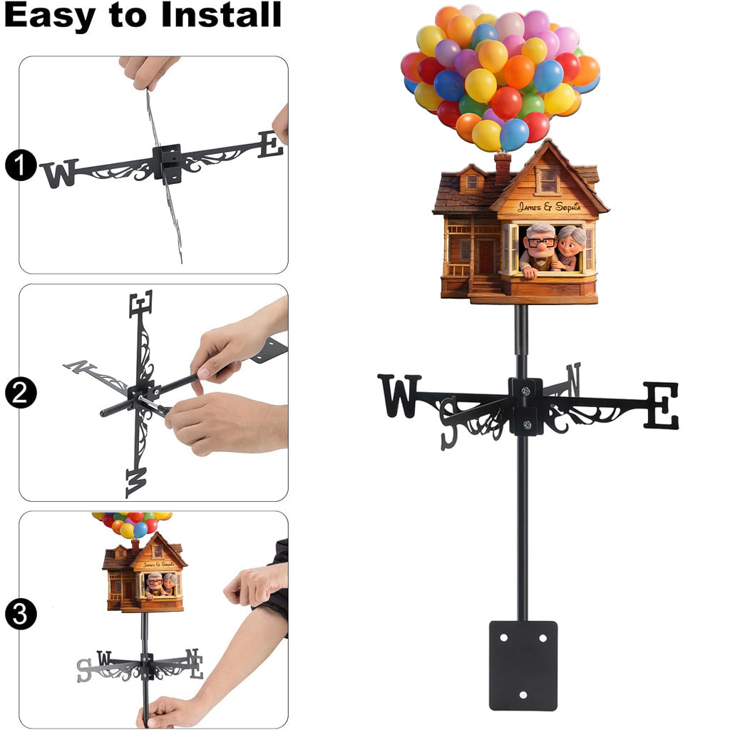 Personalized Up Movie Couple Weather Vane Gift for Couples Weather Vane GradoCreations