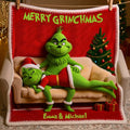 Personalized Merry Grinchmas Blanket Custom Gift for Couple Blanket GradoCreations