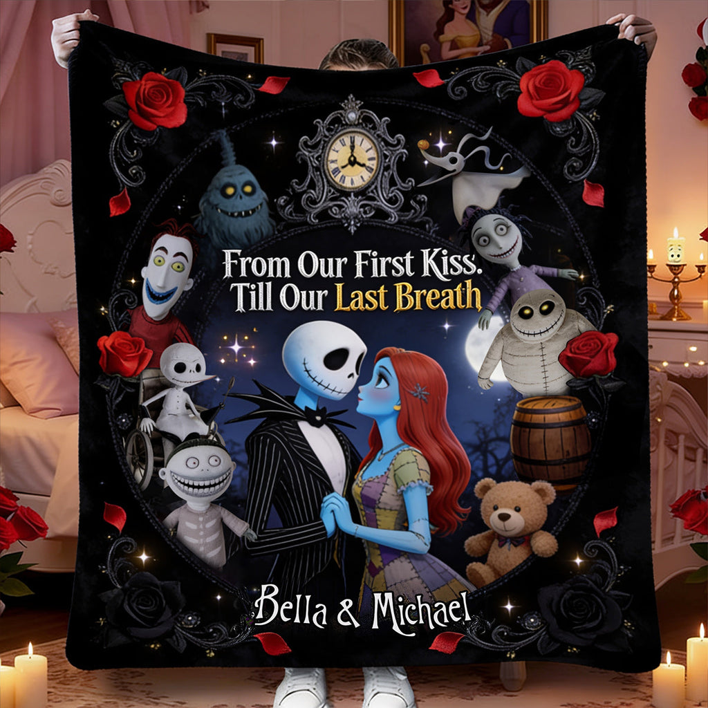 Personalized Nightmare Blanket with Custom Names Romantic Gift for Couples Blanket GradoCreations