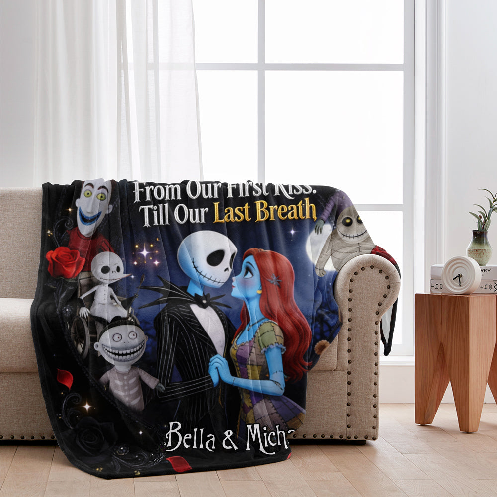 Personalized Nightmare Blanket with Custom Names Romantic Gift for Couples Blanket GradoCreations