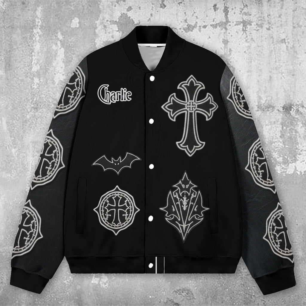 Personalized Black Varsity Jacket Custom Couple Gift Love You To Death Varsity Jacket GradoCreations