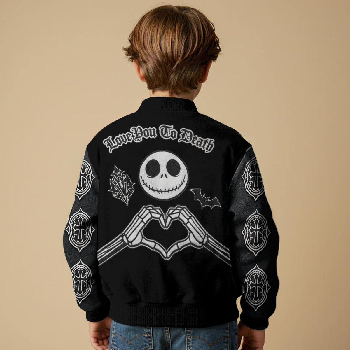 Personalized Black Varsity Jacket Custom Couple Gift Love You To Death Varsity Jacket GradoCreations