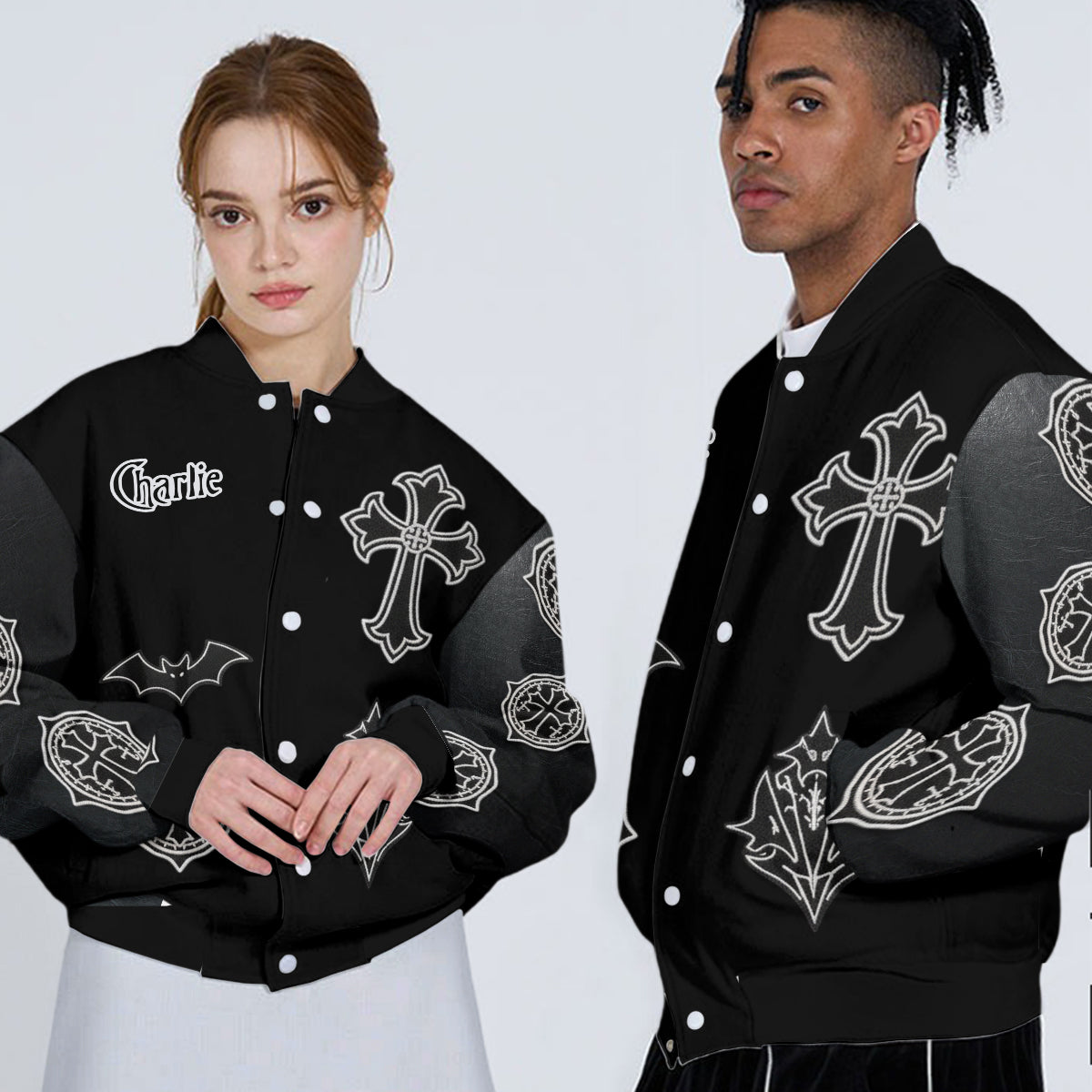Personalized Black Varsity Jacket Custom Couple Gift Love You To Death Varsity Jacket GradoCreations