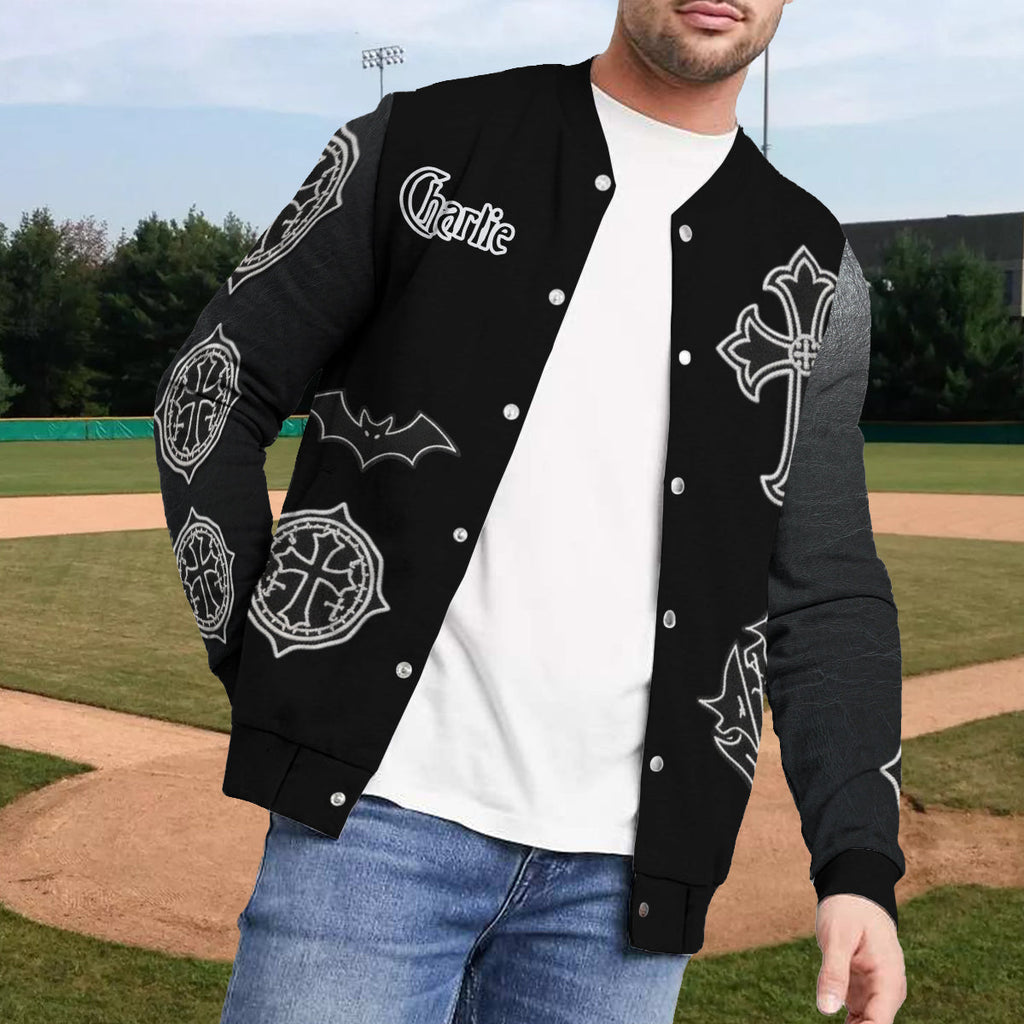 Personalized Black Varsity Jacket Custom Couple Gift Love You To Death Varsity Jacket GradoCreations