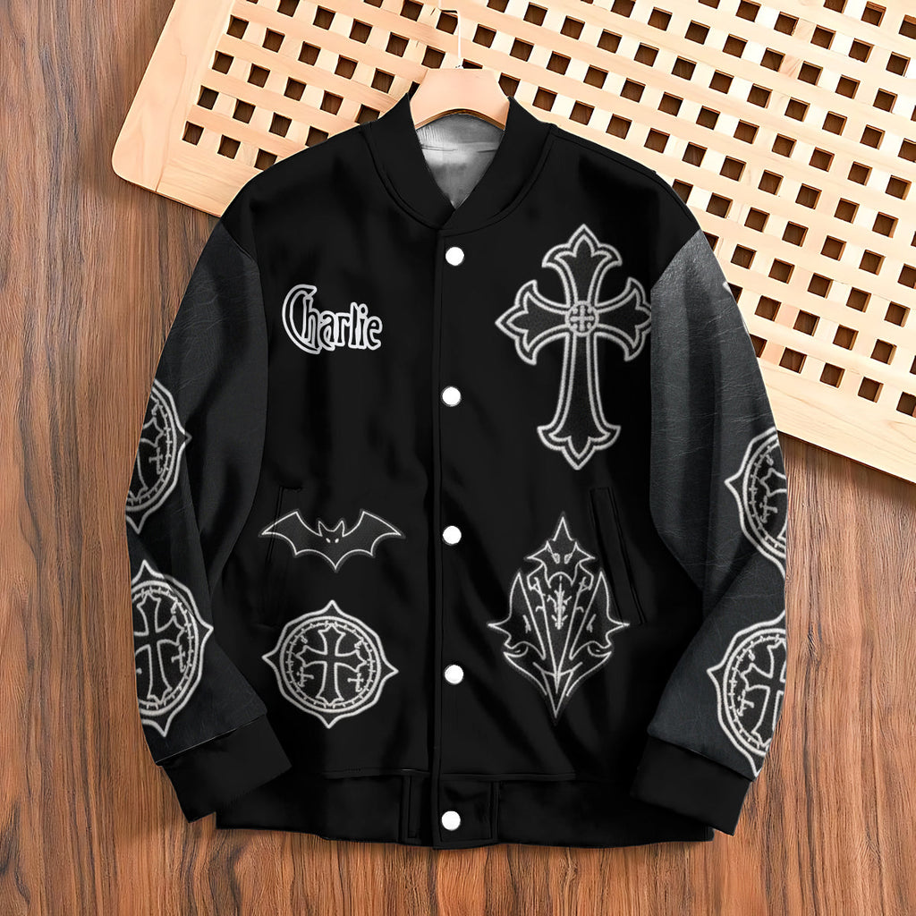 Personalized Black Varsity Jacket Custom Couple Gift Love You To Death Varsity Jacket GradoCreations