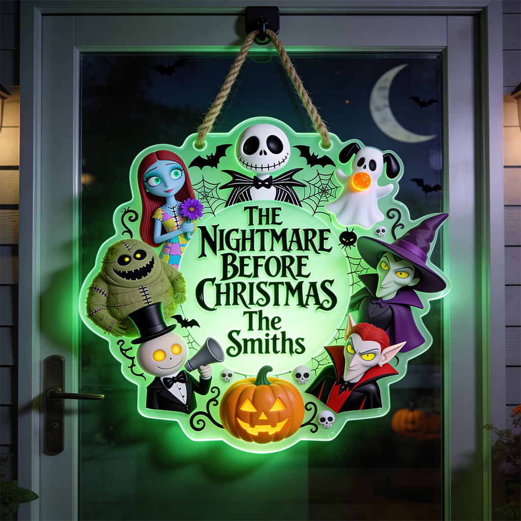Personalized Luminous Acrylic Sign Spooky Halloween Decor Luminous Acrylic Sign GradoCreations