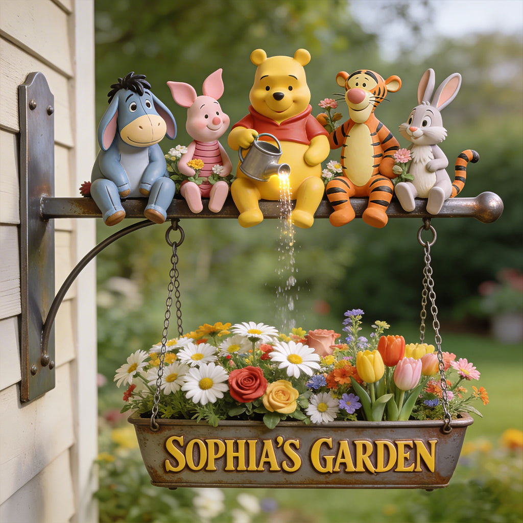 Personalized Wooden Wall Sign with Garden Animals for Home Decor Wooden Wall Mount Sign GradoCreations