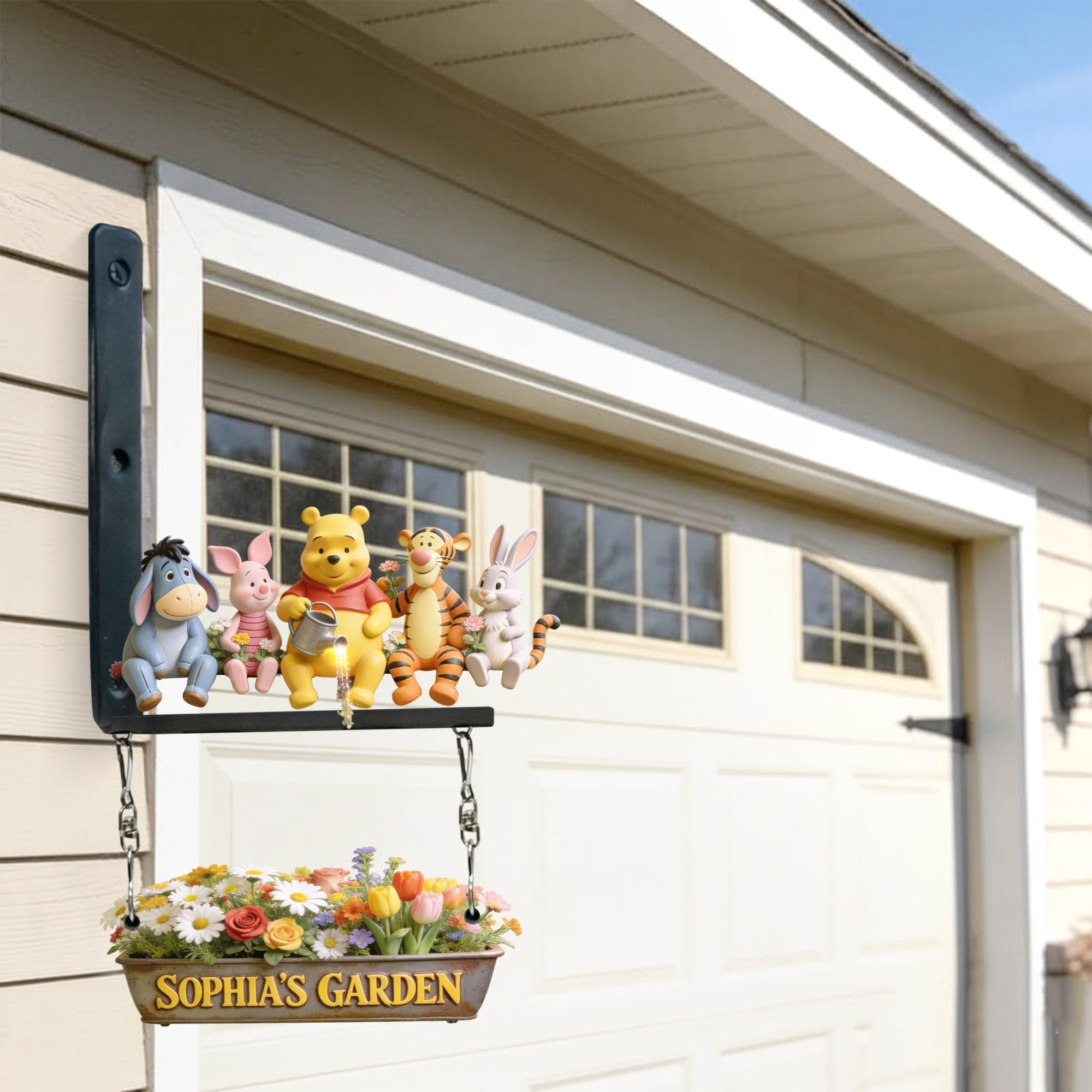Personalized Wooden Wall Sign with Garden Animals for Home Decor Wooden Wall Mount Sign GradoCreations