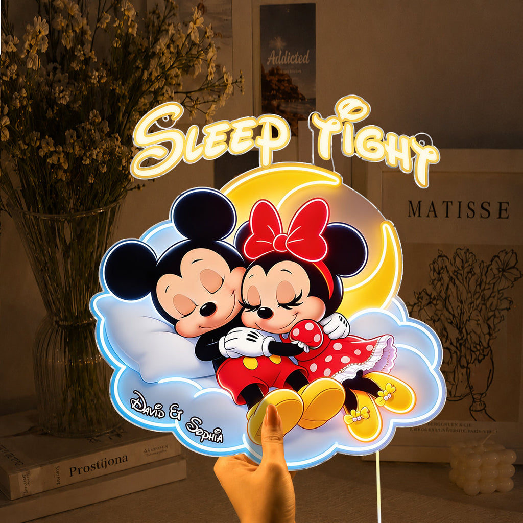 Personalized Cartoon Mouse Neon LED Light Sign for Kids Room Neon LED Light Sign GradoCreations