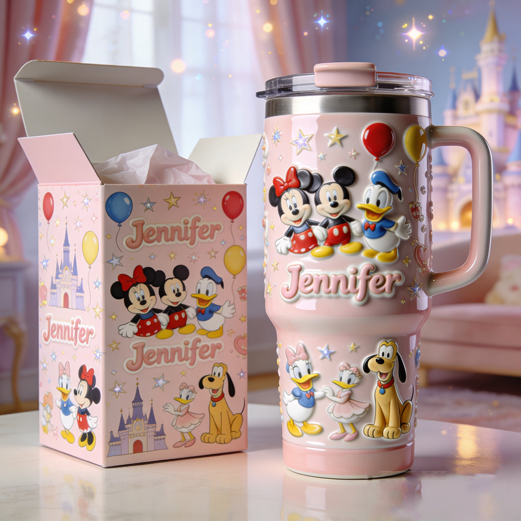 Personalized 3D Mouse Tumbler with Handle Custom Gift for Kids Tumbler With Handle GradoCreations