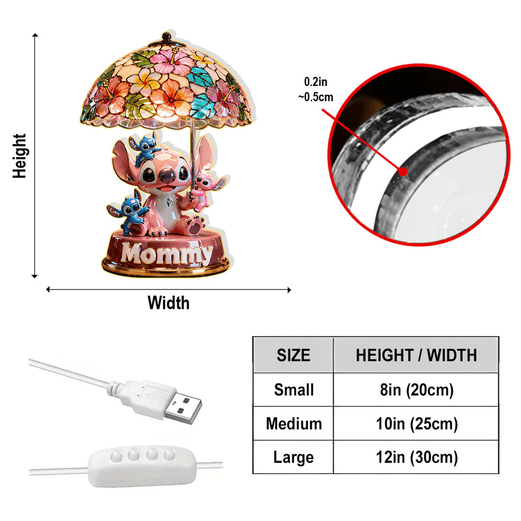 Personalized Ohana Acrylic LED Night Light for Mom Gift Acrylic LED Night Light GradoCreations