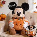 Personalized Autumn Pumpkin Mouse Faux Fur Pillow Custom Gift Premium Faux Fur Pillow GradoCreations