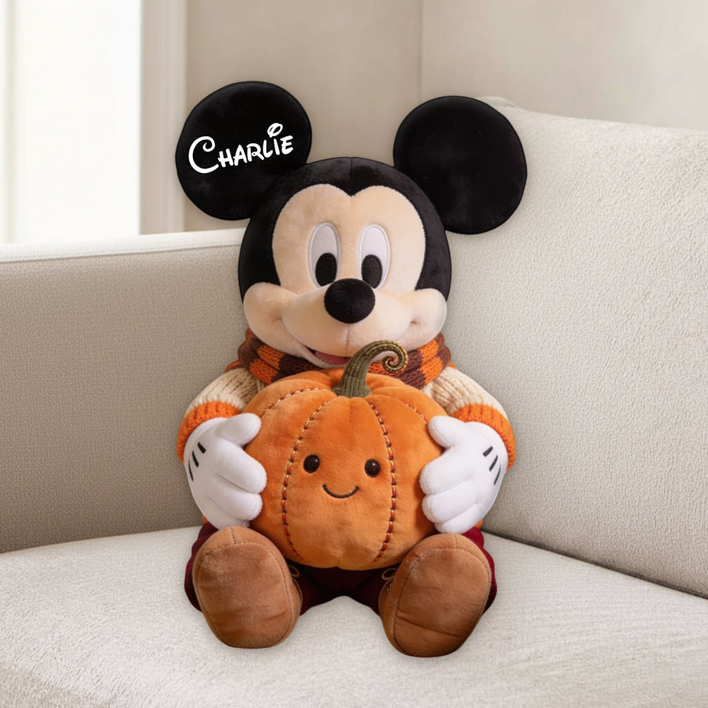 Personalized Pumpkin Pillow Cute Mouse Design Gift for Fall Pillow GradoCreations