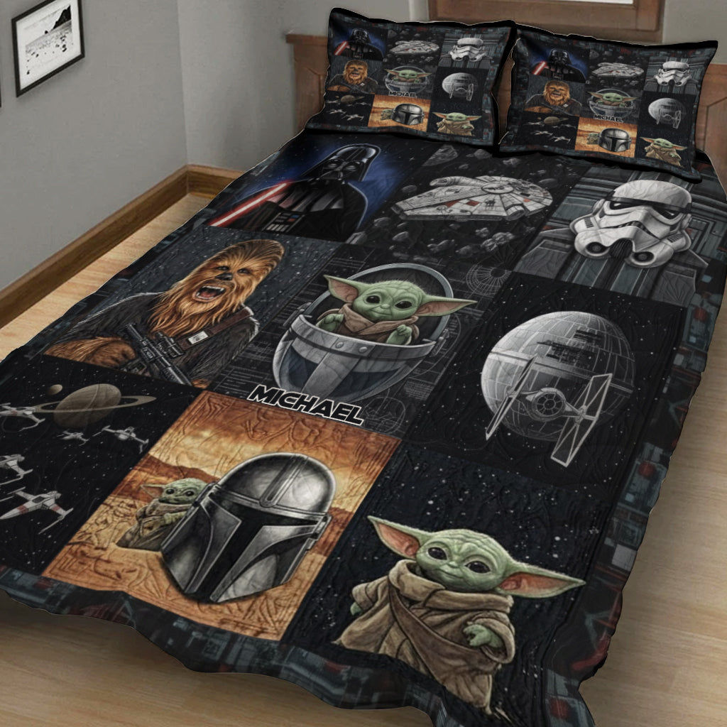 Personalized Star Wars Quilt Set Custom Name Gift for Kids Quilt Set GradoCreations