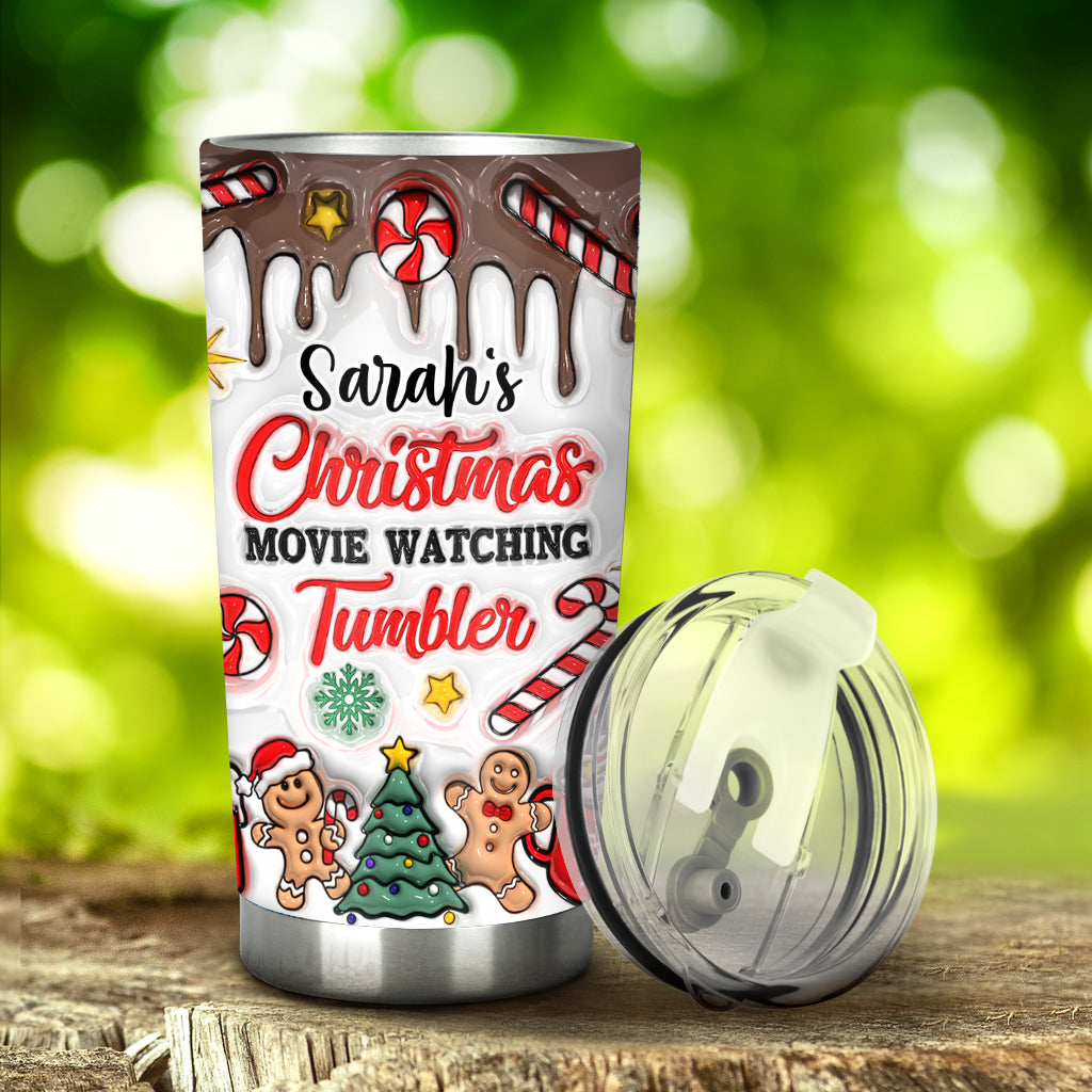 Personalized Christmas Movie Watching Tumbler Custom Name Gift Tumbler GradoCreations