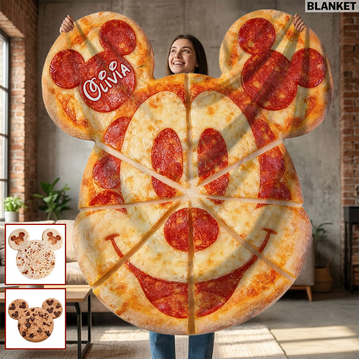 Personalized Mickey Mouse Shaped Fleece Blanket Custom Name Gift Shaped Fleece Blanket GradoCreations