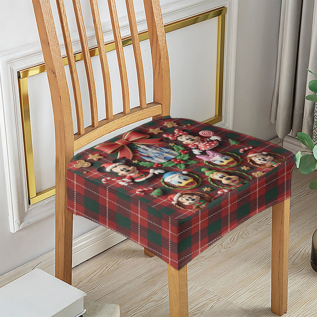 Personalized Christmas Chair Cover Set with Mickey & Friends Chair Cover Set GradoCreations
