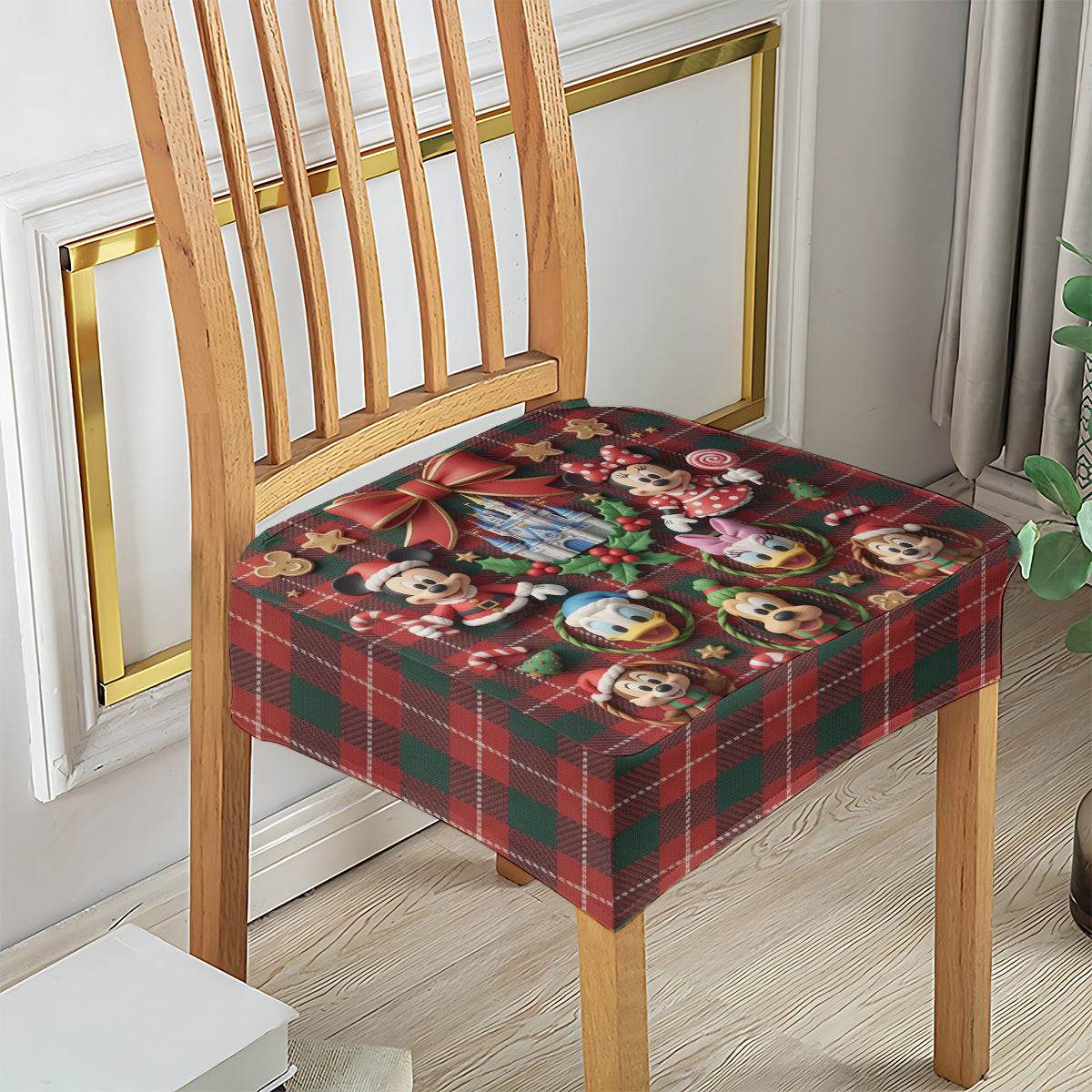 Personalized Christmas Chair Cover Set with Mickey & Friends Chair Cover Set GradoCreations