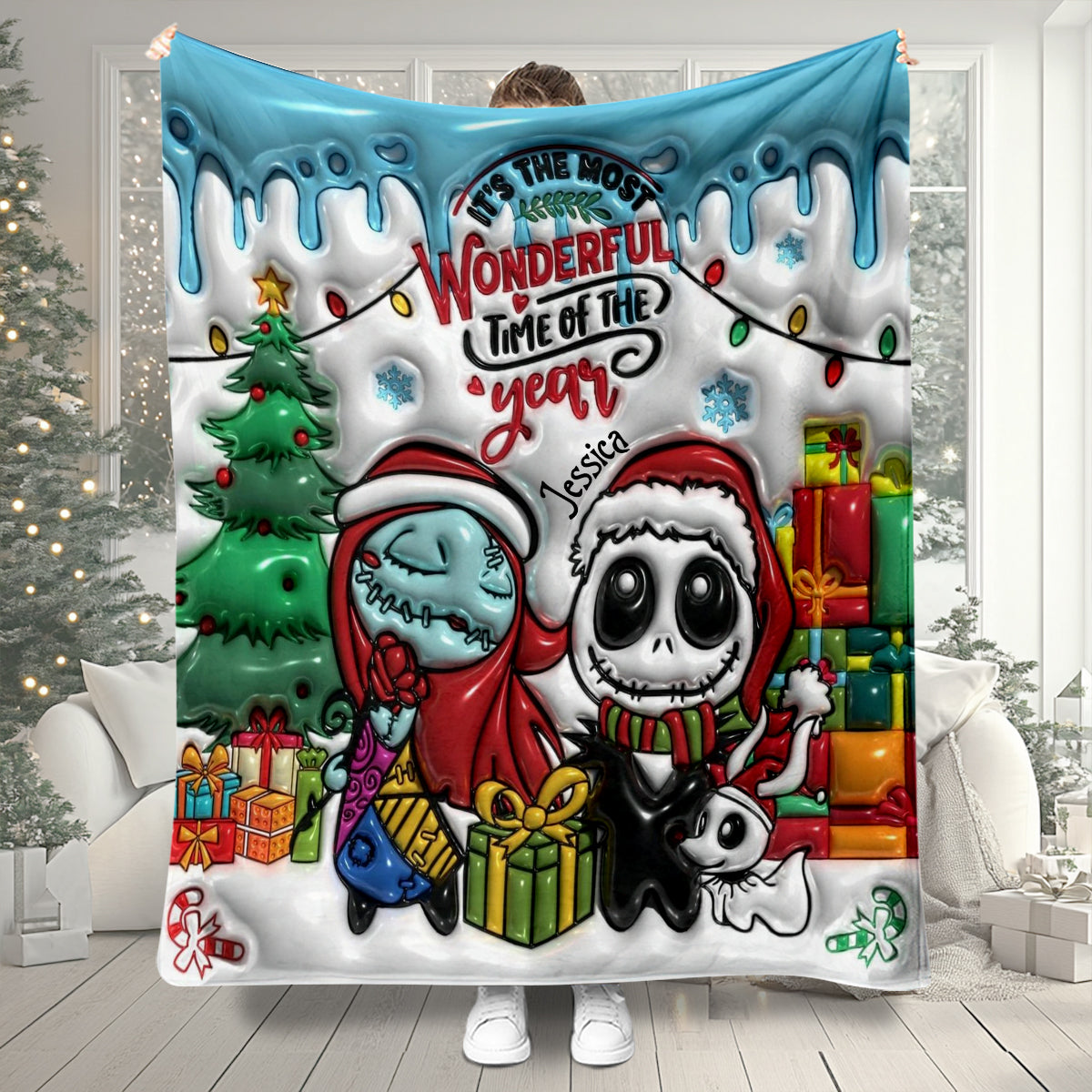 Personalized Nightmare Blanket Unique Holiday Gift for Kids Blanket GradoCreations