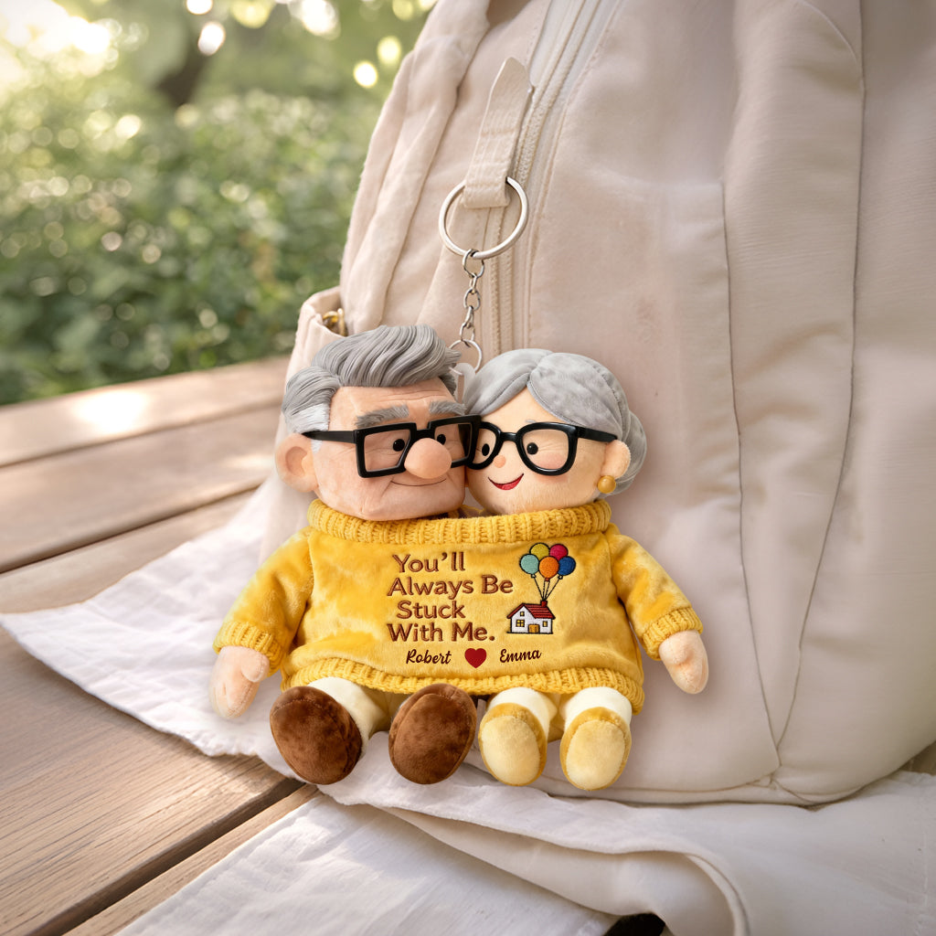 Personalized Couple Plush Keychain Custom Name Gift Idea Plush Keychain GradoCreations