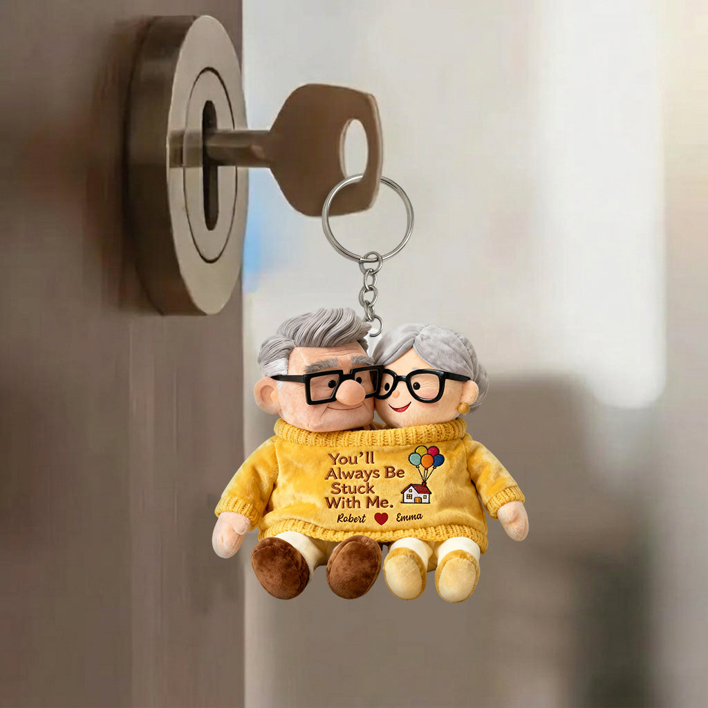 Personalized Couple Plush Keychain Custom Name Gift Idea Plush Keychain GradoCreations