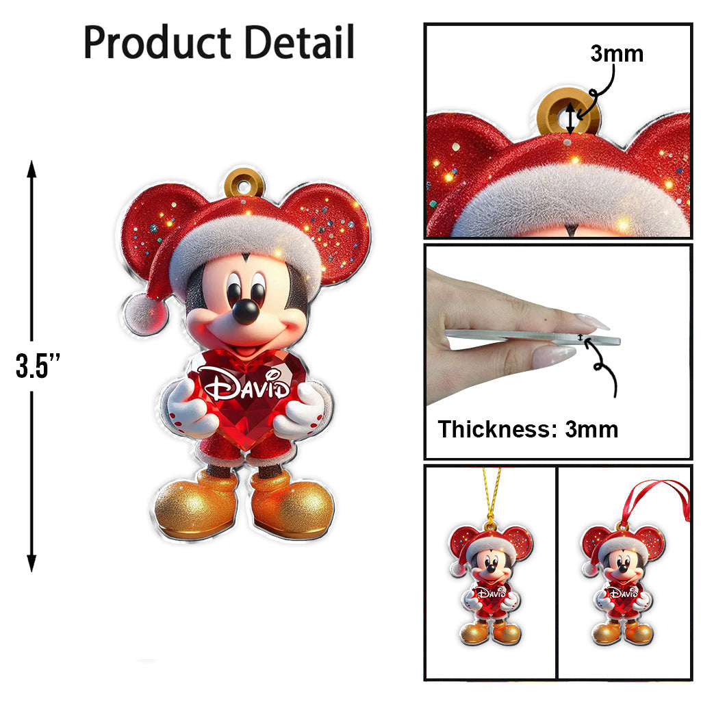 Personalized Christmas Mouse Ornament Custom Name Gift Ornament GradoCreations