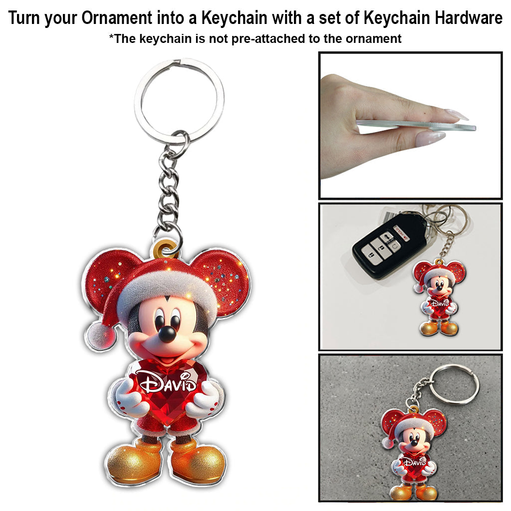 Personalized Christmas Mouse Ornament Custom Name Gift Ornament GradoCreations
