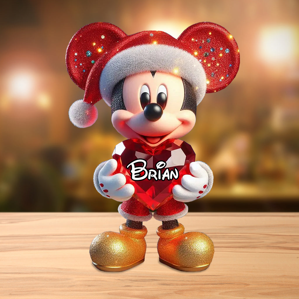 Personalized Christmas Mouse Acrylic Plaque Custom Name Gift Custom Shaped Acrylic Plaque GradoCreations