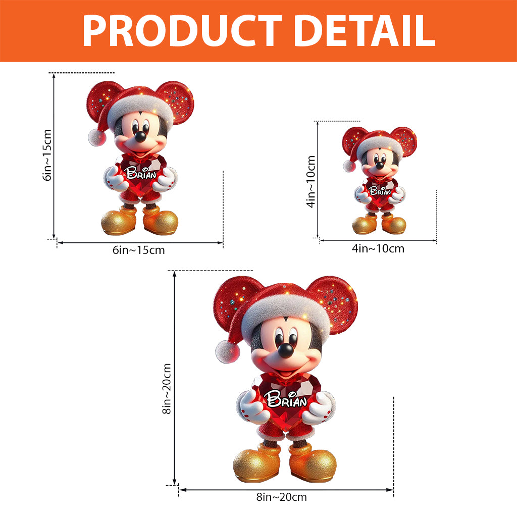 Personalized Christmas Mouse Acrylic Plaque Custom Name Gift Custom Shaped Acrylic Plaque GradoCreations