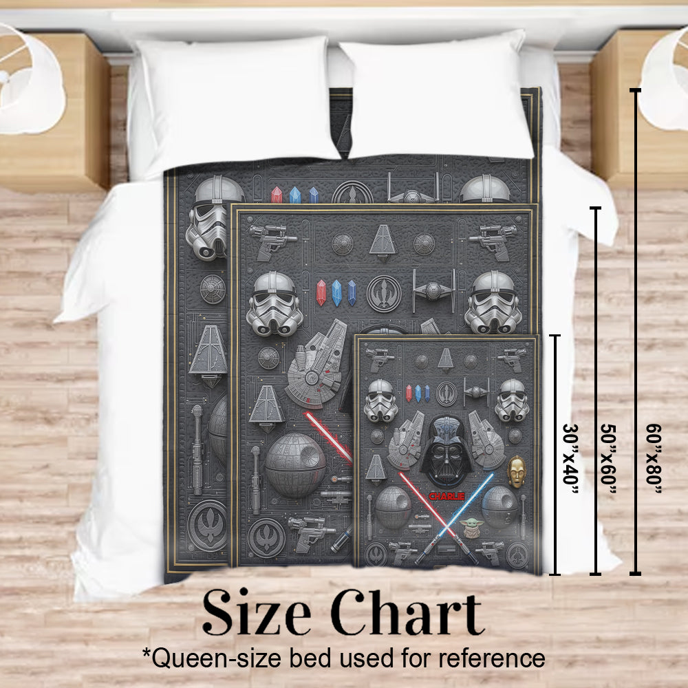 Personalized Star Wars Blanket Custom Name Gift for Fans Blanket GradoCreations