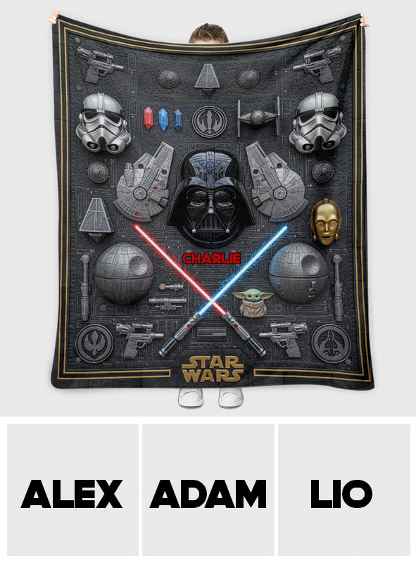 Personalized Star Wars Blanket Custom Name Gift for Fans Blanket GradoCreations