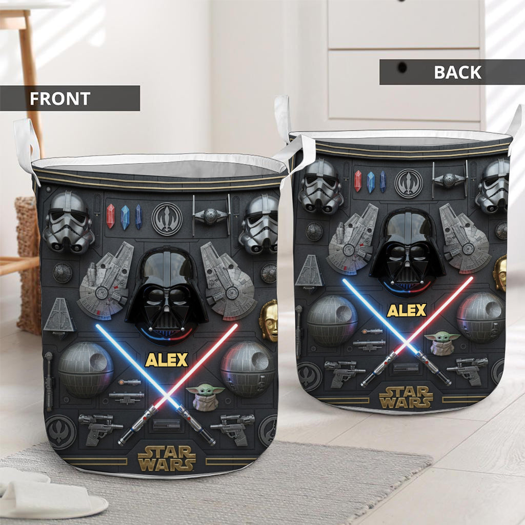 Personalized Star Wars Storage Basket Custom Name Durable Polyester Gift for Kids Laundry Basket GradoCreations