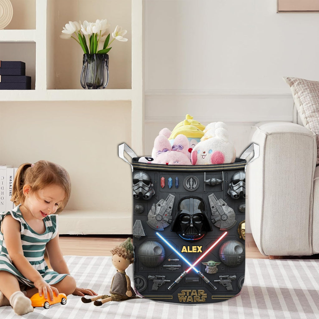 Personalized Star Wars Storage Basket Custom Name Durable Polyester Gift for Kids Laundry Basket GradoCreations