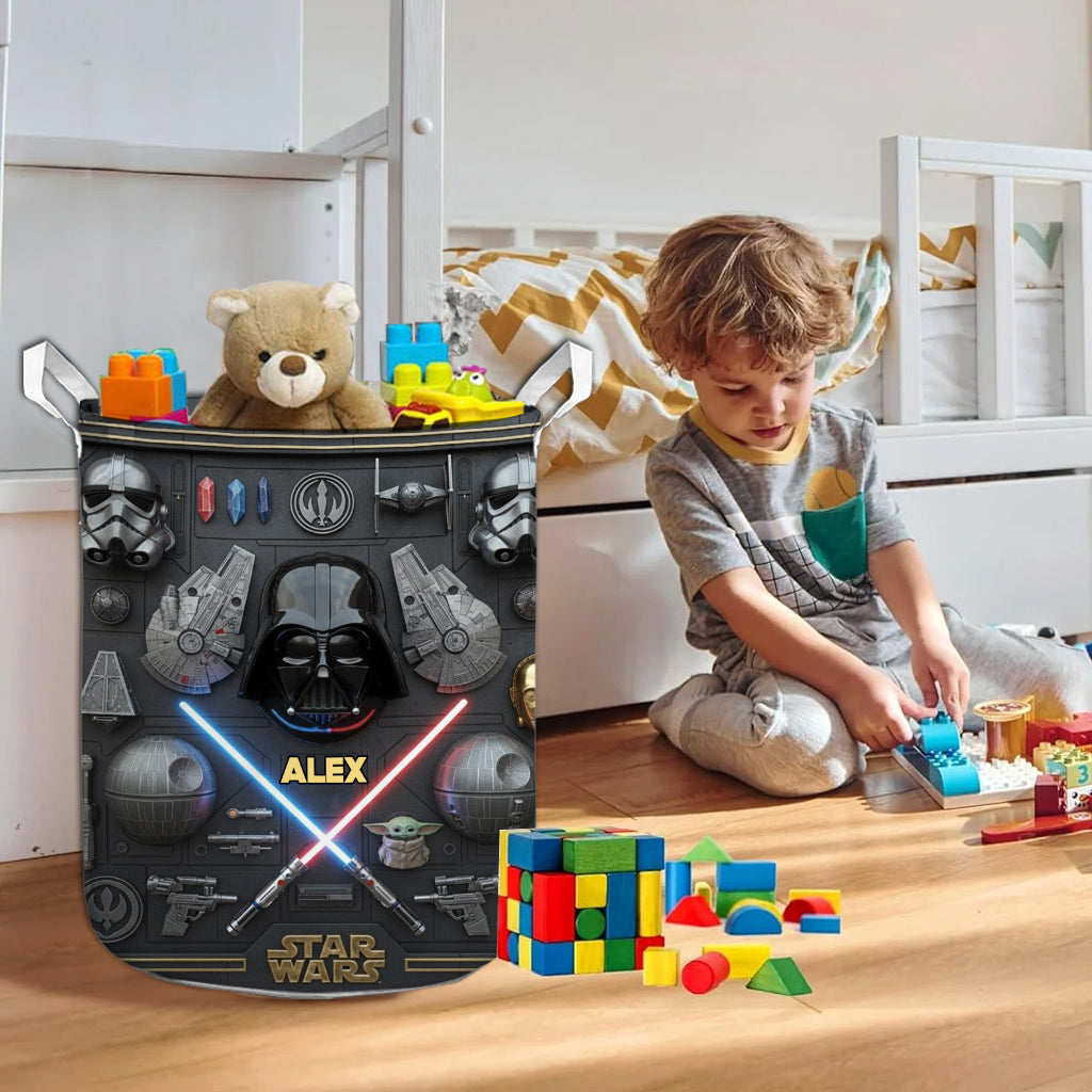Personalized Star Wars Storage Basket Custom Name Durable Polyester Gift for Kids Laundry Basket GradoCreations