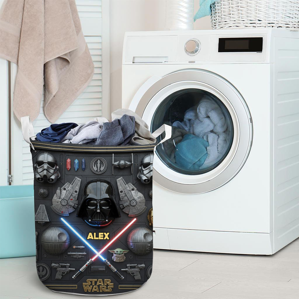 Personalized Star Wars Storage Basket Custom Name Durable Polyester Gift for Kids Laundry Basket GradoCreations