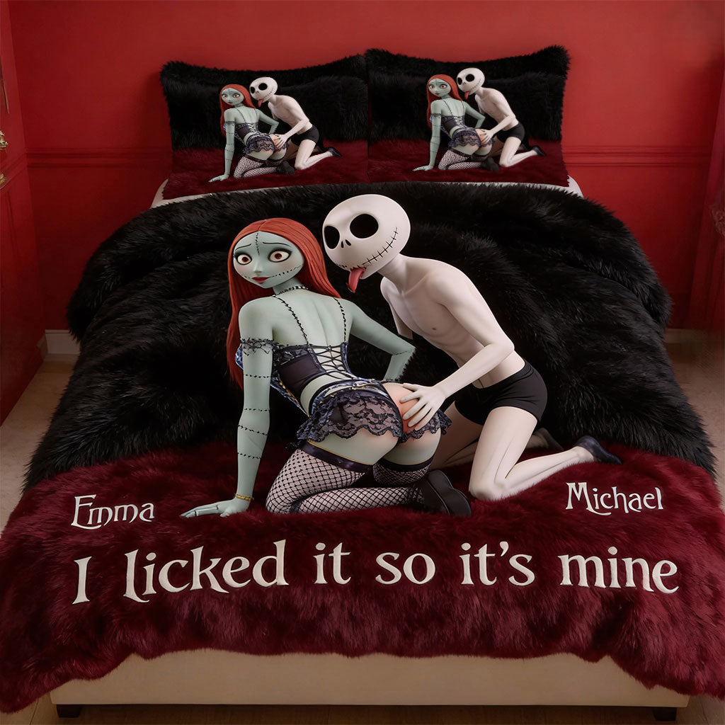 Personalized Nightmare Bedding Set with Custom Names for Couples Bedding Set GradoCreations