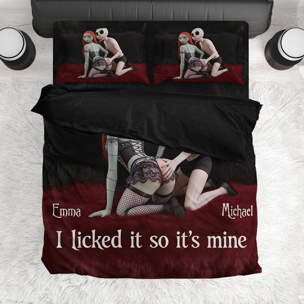 Personalized Nightmare Bedding Set with Custom Names for Couples Bedding Set GradoCreations