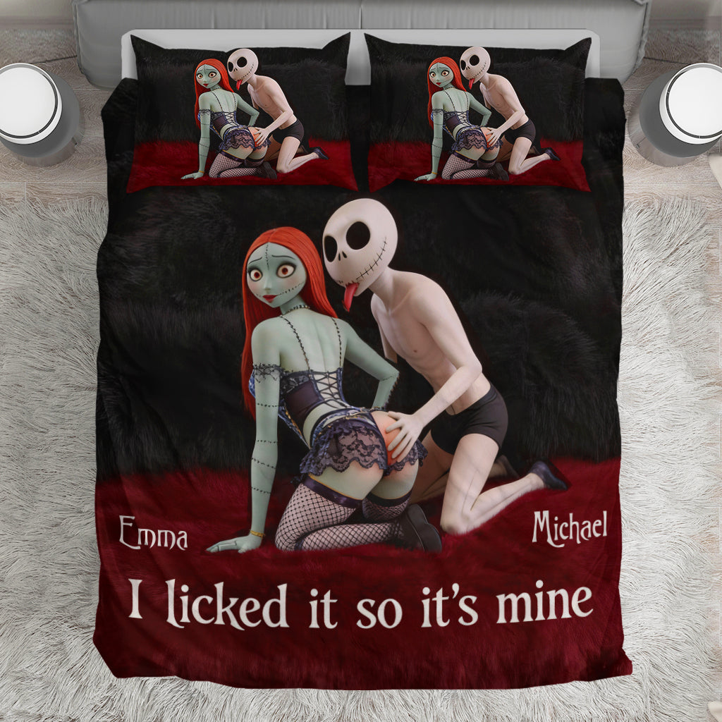 Personalized Nightmare Bedding Set with Custom Names for Couples Bedding Set GradoCreations