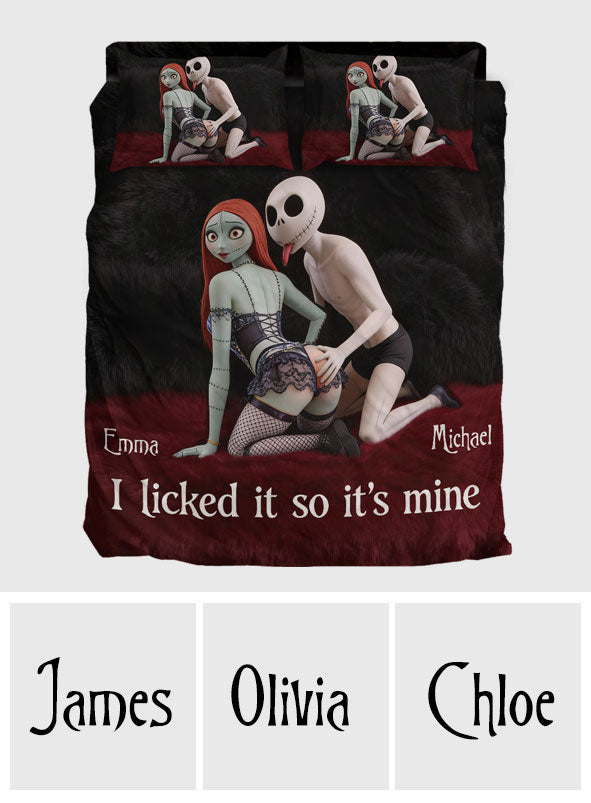 Personalized Nightmare Bedding Set with Custom Names for Couples Bedding Set GradoCreations