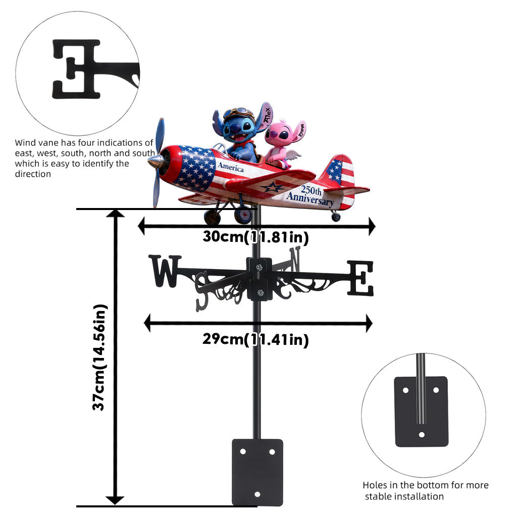 Custom Ohana Weather Vane Personalized Gift for Couples Weather Vane GradoCreations