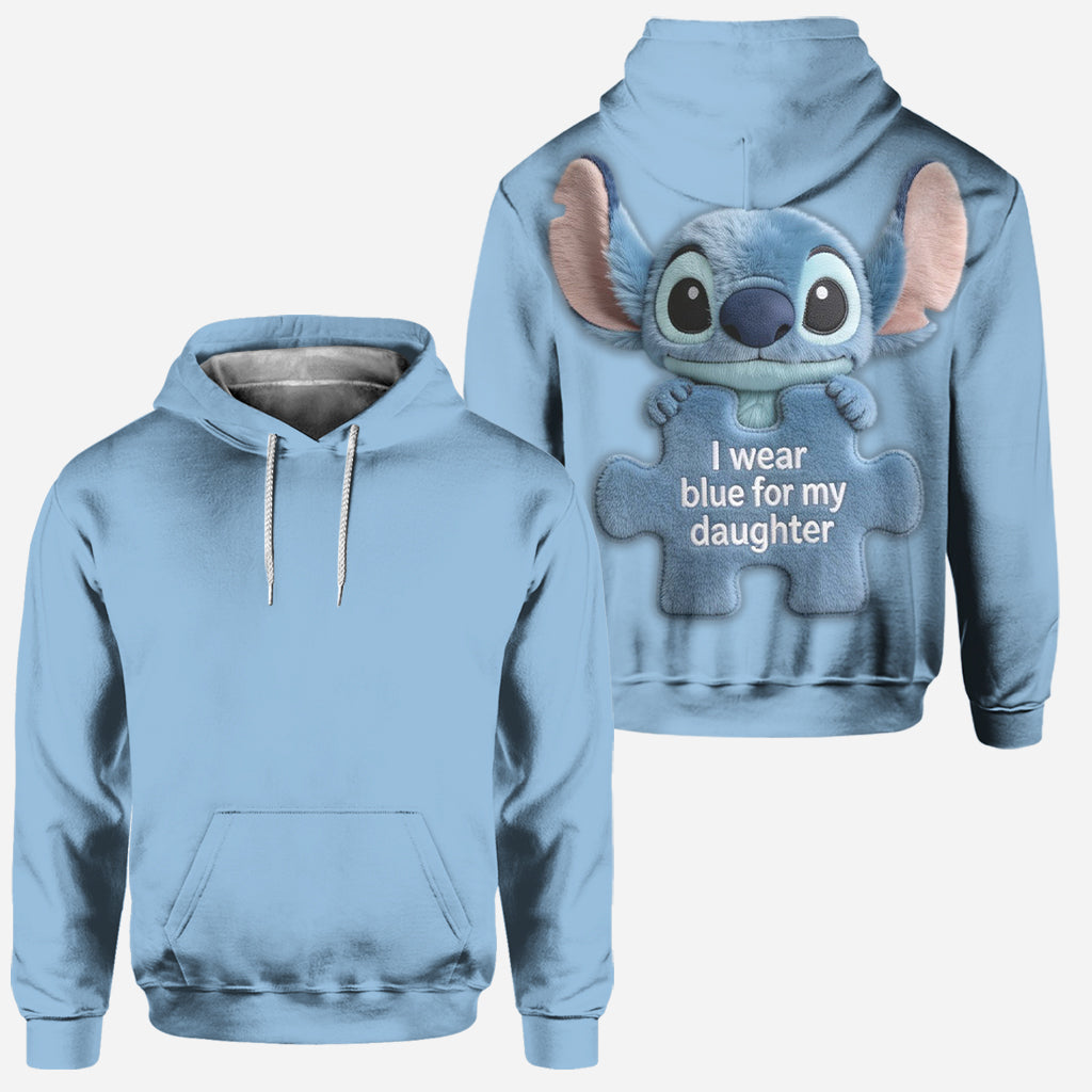 Personalized Autism Awareness Hoodie & Leggings Set for Mom & Daughter - Blue Puzzle Design Hoodie & Leggings GradoCreations
