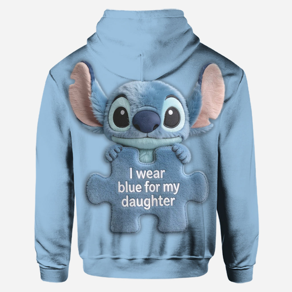Personalized Autism Awareness Hoodie & Leggings Set for Mom & Daughter - Blue Puzzle Design Hoodie & Leggings GradoCreations