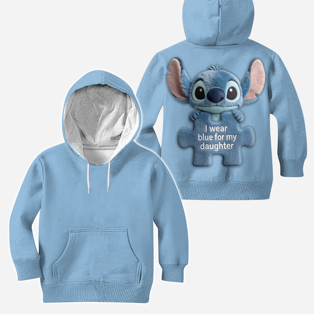 Personalized Autism Awareness Hoodie & Leggings Set for Mom & Daughter - Blue Puzzle Design Hoodie & Leggings GradoCreations