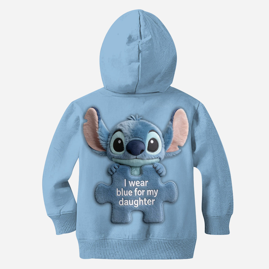 Personalized Autism Awareness Hoodie & Leggings Set for Mom & Daughter - Blue Puzzle Design Hoodie & Leggings GradoCreations