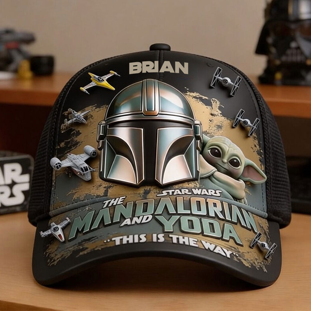 Personalized Star Wars Cap with Mandalorian & Yoda Gift Idea Classic Cap GradoCreations