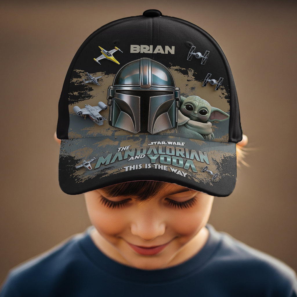 Personalized Star Wars Cap with Mandalorian & Yoda Gift Idea Classic Cap GradoCreations