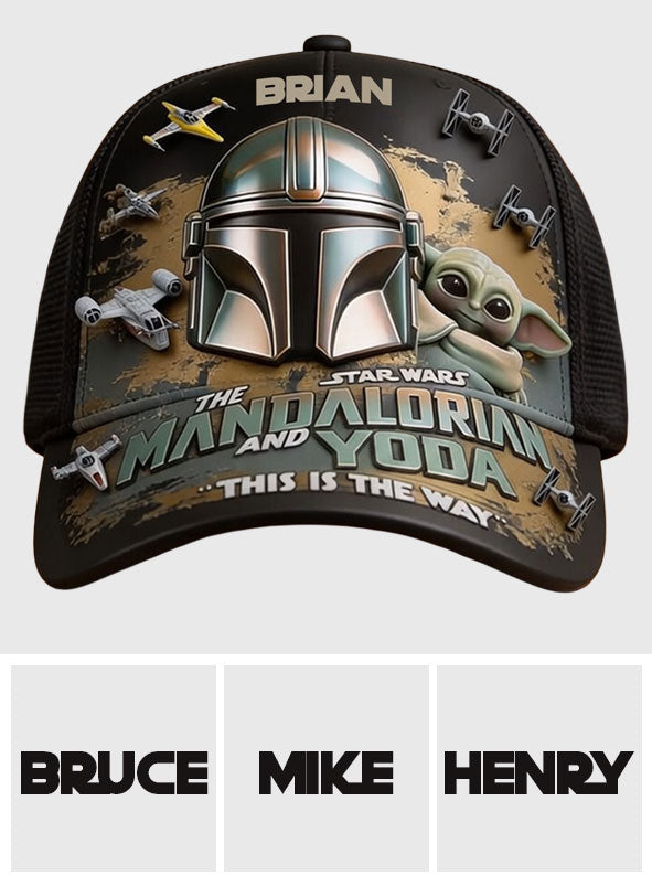 Personalized Star Wars Cap with Mandalorian & Yoda Gift Idea Classic Cap GradoCreations