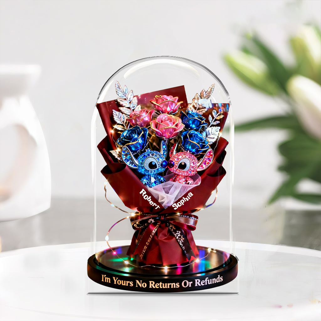 Personalized Alien Couple Rose Dome Custom Acrylic Plaque Gift Custom Shaped Acrylic Plaque GradoCreations
