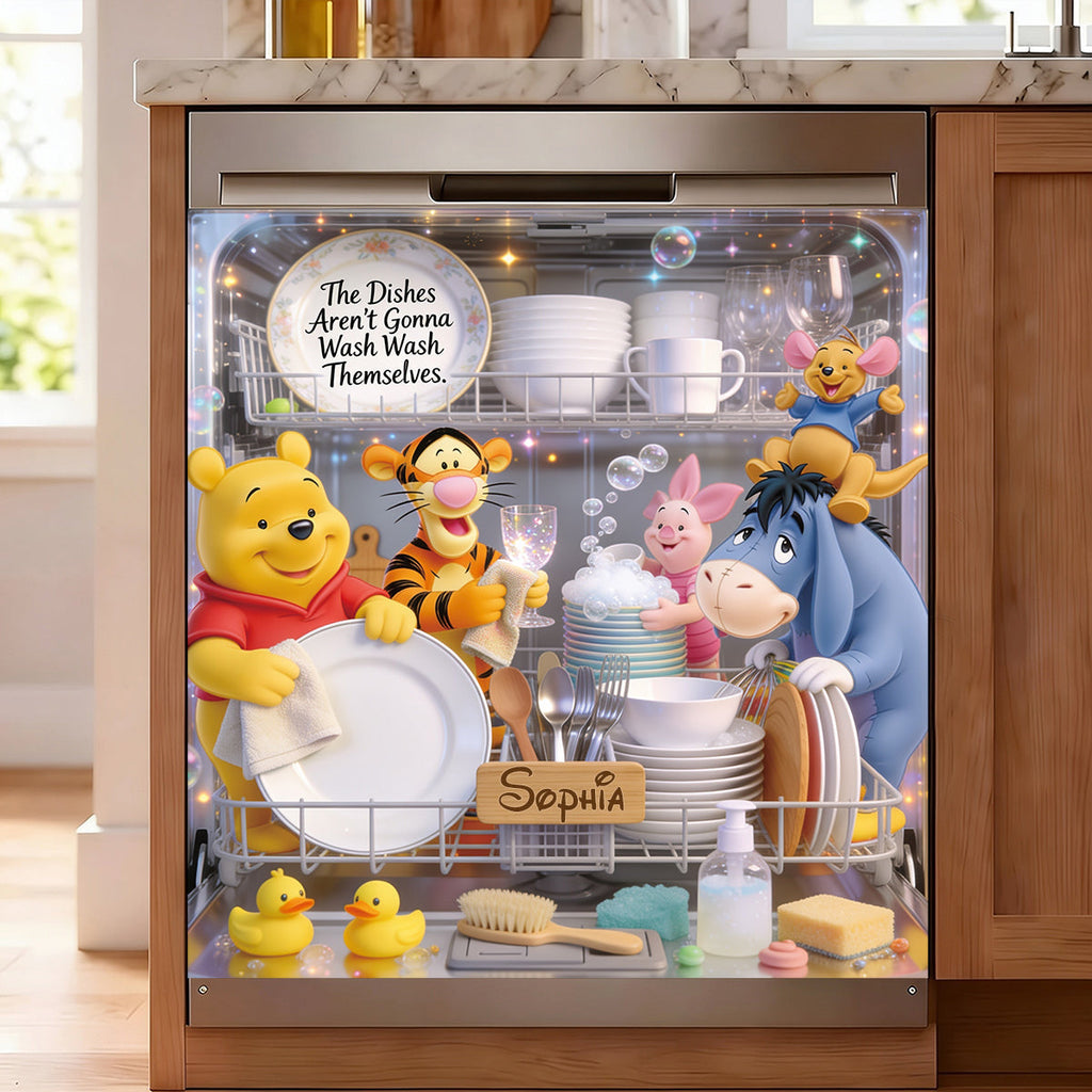 Personalized Winnie the Pooh Dishwasher Cover Custom Name Gift Dishwasher Cover GradoCreations