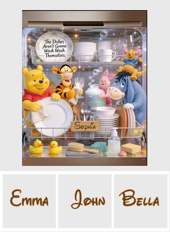 Personalized Winnie the Pooh Dishwasher Cover Custom Name Gift Dishwasher Cover GradoCreations